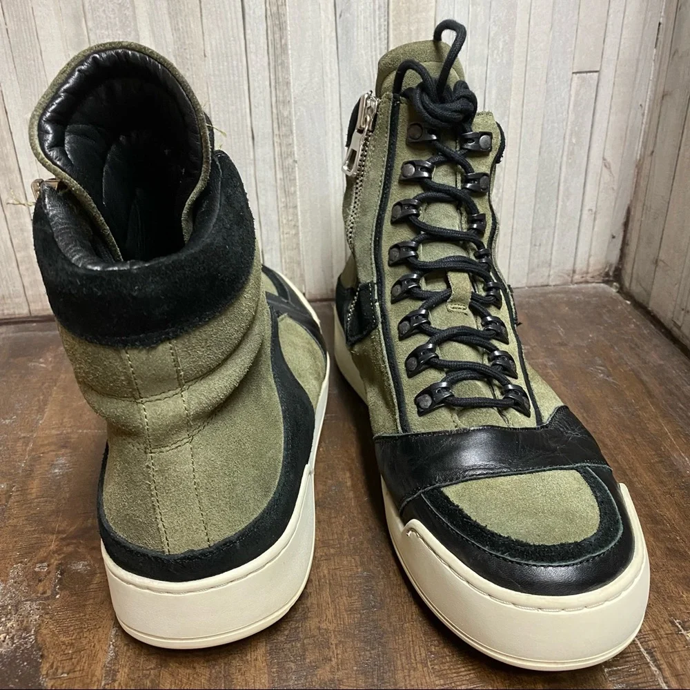 Balmain Paris H&M Combat Ankle Leather Boots Sz 9 - Picture 6 of 11